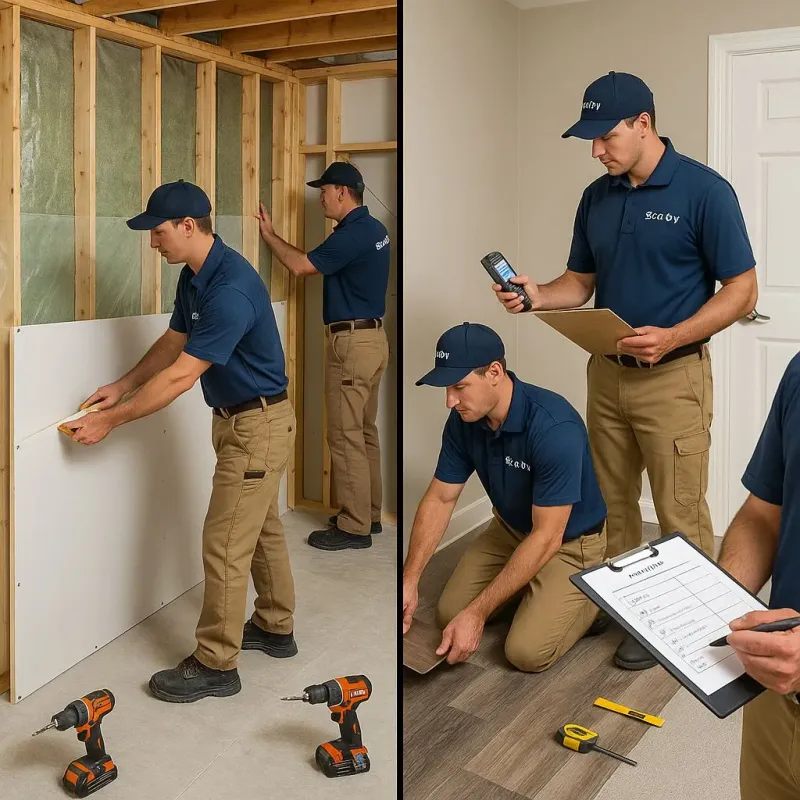 Repairs and Reconstruction process in Many, LA
